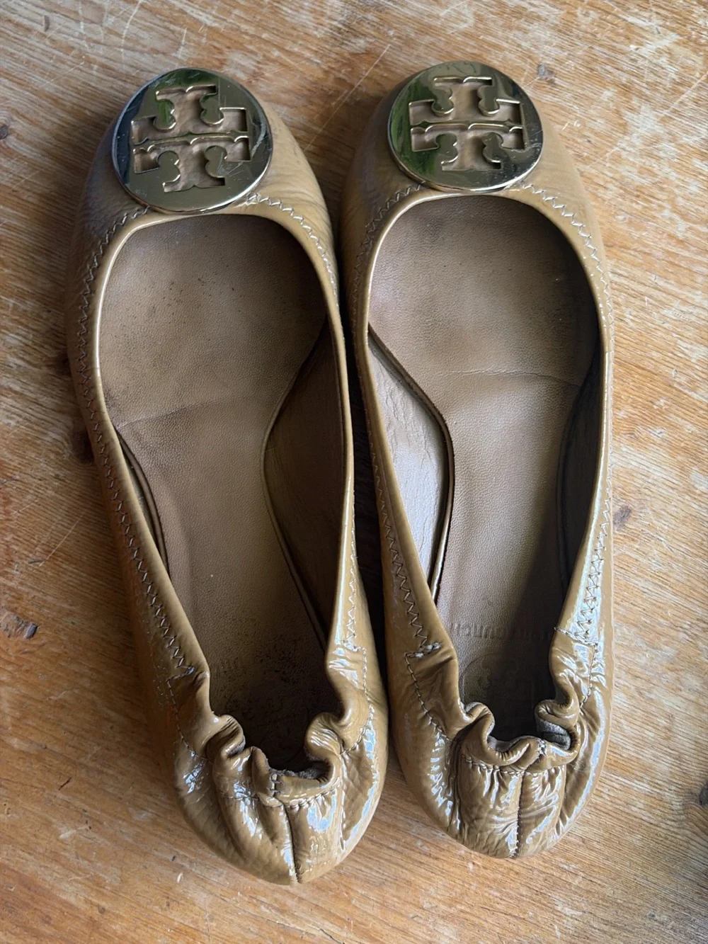 Tory Burch Tan Leather Ballet Flats